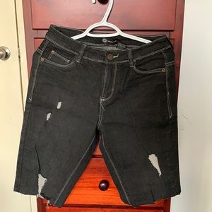 Home made distressed denim shorts